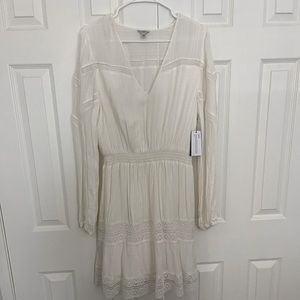 Guess Cream/White long sleeve dress gauze linen- NEW w/ tags XL